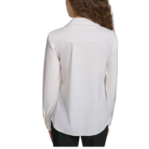 NEW Calvin Klein Jeans Stretch Blouse | White - Picture 3 of 6